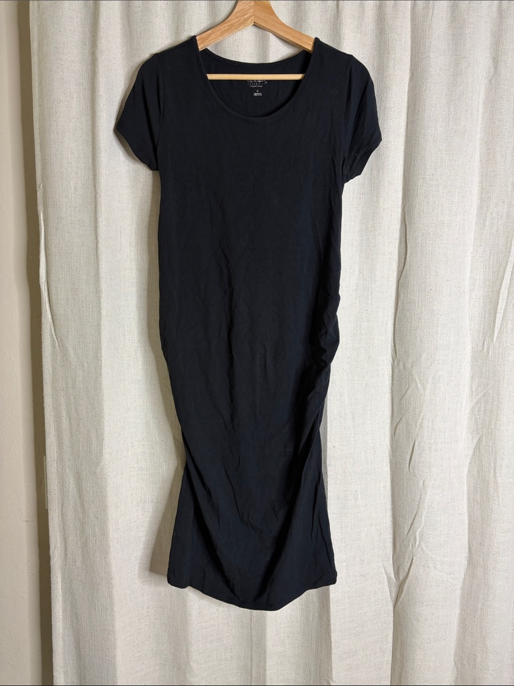 Isabel Maternity by Ingrid & Isabel Black Midi Tee Dress